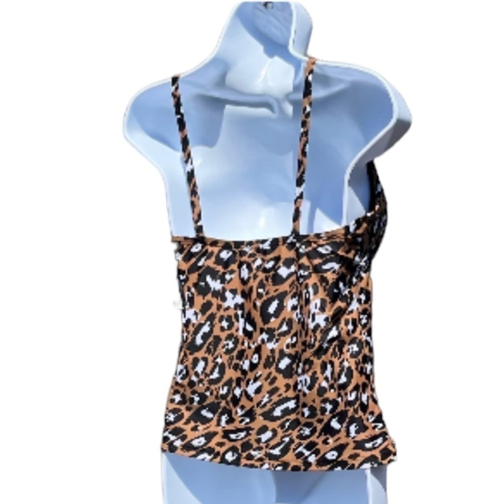 Ellen Tracy Animal Print Takini Swim Top Size 6 Top only - Picture 11 of 14